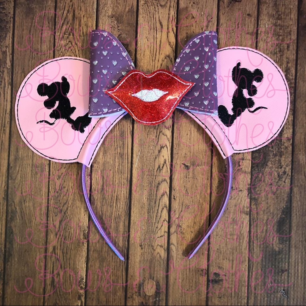 Mouse ears headband Valentines Day